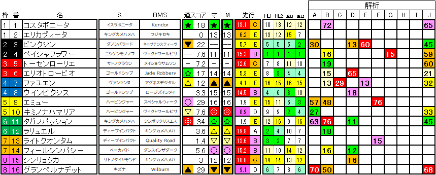 2024　福島牝馬Ｓ　ラップ適性